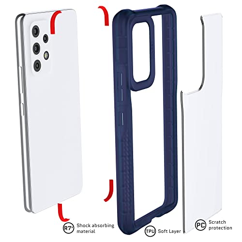 Image of Ghostek COVERT Clear Blue Samsung Galaxy A53 5G Phone Case Shockproof Protective Cover Heavy Duty Protection Shock Absorbent Grip Bumper Designed for 2022 Samsung A53 5G (6.5in) (Blue-Limited Edition)