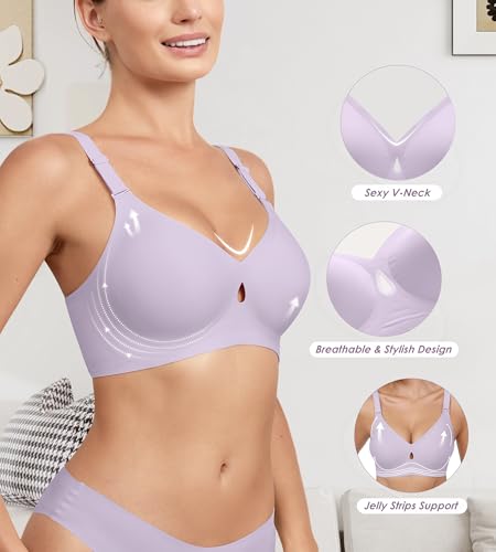 Image of DEANGELMON Bras for Women No Underwire Wireless Push Up Bras - Seamless Full Coverage Bralettes Comfortable Everyday Bra