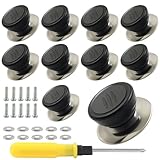 suiwotin 10pcs Pot Lid Knobs - Heat Resistant & Anti-Slip Grip | Universal Replacement Pot Lid for Glass Pots Pans Lids Top (Black)