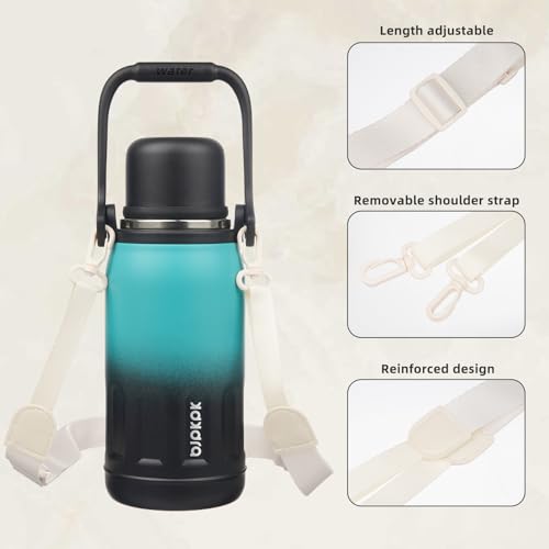 Image of BJPKPK Stainless Steel Insulated Bottle with Handle & Strap, 27oz