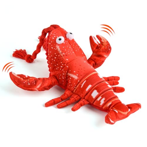 LIFLIX 猫 おもちゃ またたび玩具 電動 動くぬいぐるみ 猫じゃらし 音が出る 羽ばたく 充電式 ロブスター