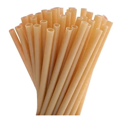 100 Eco-Friendly Sugarcane Drinking Straws Cover