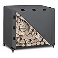 Easy-Going 4 Feet Outdoor Log Rack Cover Waterproof Weatherproof Firewood Cover with Openable Front Flap (Cover Only, Rack not Included)