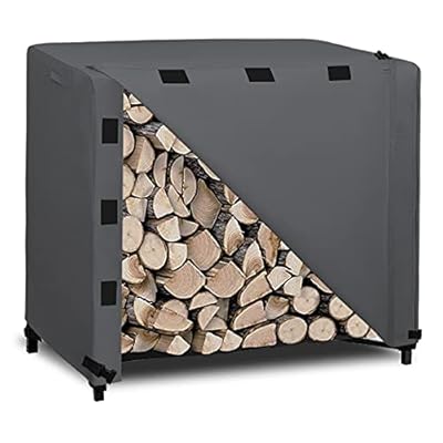 Easy-Going 4 Feet Outdoor Log Rack Cover Waterproof Weatherproof Firewood Cover with Openable Front Flap (Cover Only, Rack not Included)