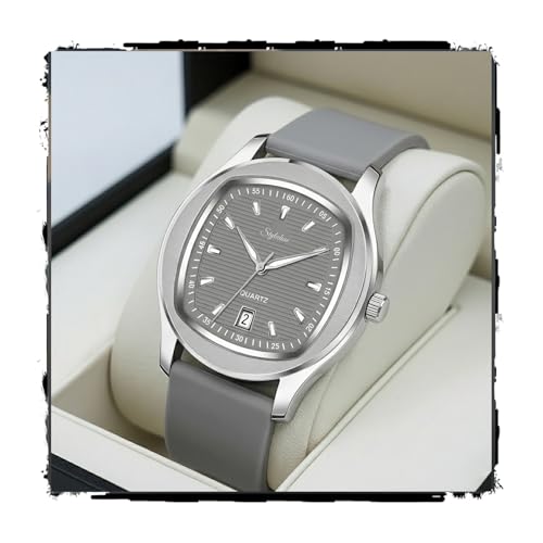 Image of styledose Minimalist dial Softest Adjustable Silicon Belt Quartz Analog Date Display Wrist Watch for Men