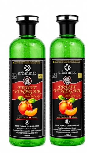 Image of Fruit Vinegar Gel Hair Color Natural Hair Color Dye for Black Hair Dye (BLACK, 250ml X 2)