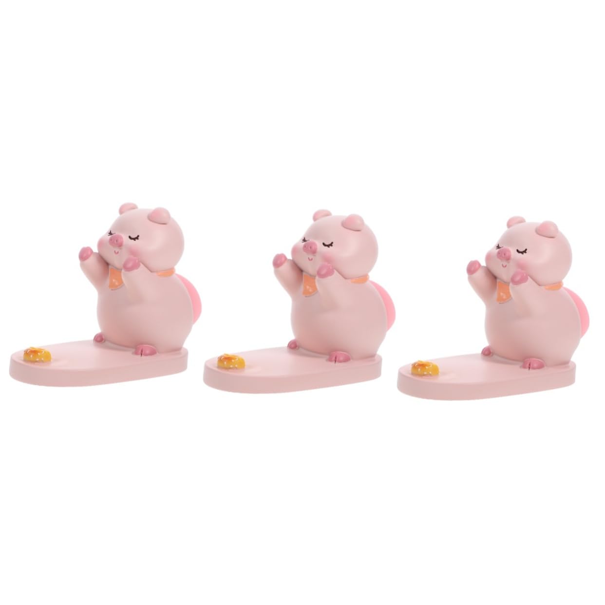UPKOCH 3pièces Support De Téléphone Résine Support De Bureau Forme De Cochon pour Smartphone Décoration Adorable pour Écran Pratique Et Original