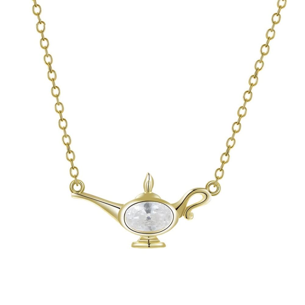Cadena de Plata de Ley, Collar de Plata de Ley S925 con Piedra Natal Personalizada, Collar con Colgante de Tetera de Cristal Infinito, Gargantilla Delicada y Moderna, Collar Delicado, Cadena de