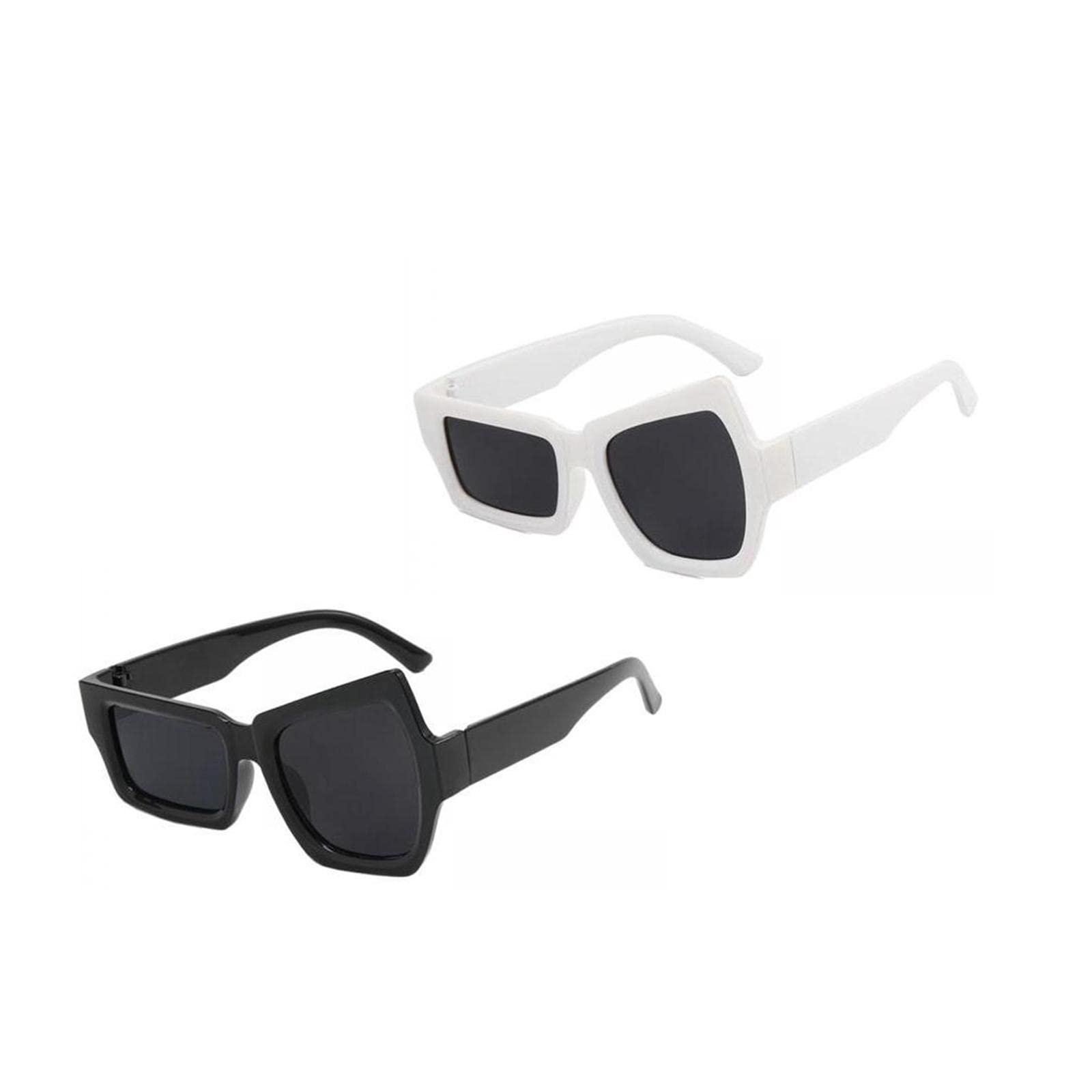Tachiuwa 2Pcs Novelty Party Sunglasses, Retro Style Fashion Unisex