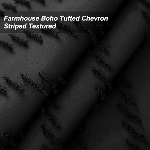 No Hooks Stall Fabric Shower Curtain with Snap in Liner- Water Repellent Tufted Chevron Striped Shower Curtains for Bath Tubs, Narrow Hotel Quality Bath Curtain Set, 36Wx74H, Black No Hooks Stall Fabric Shower Curtain with Snap in Liner- Water Repellent Tufted Chevron Striped Shower Curtains for Bath Tubs, Narrow Hotel Quality Bath Curtain Set, 36Wx74H, Black