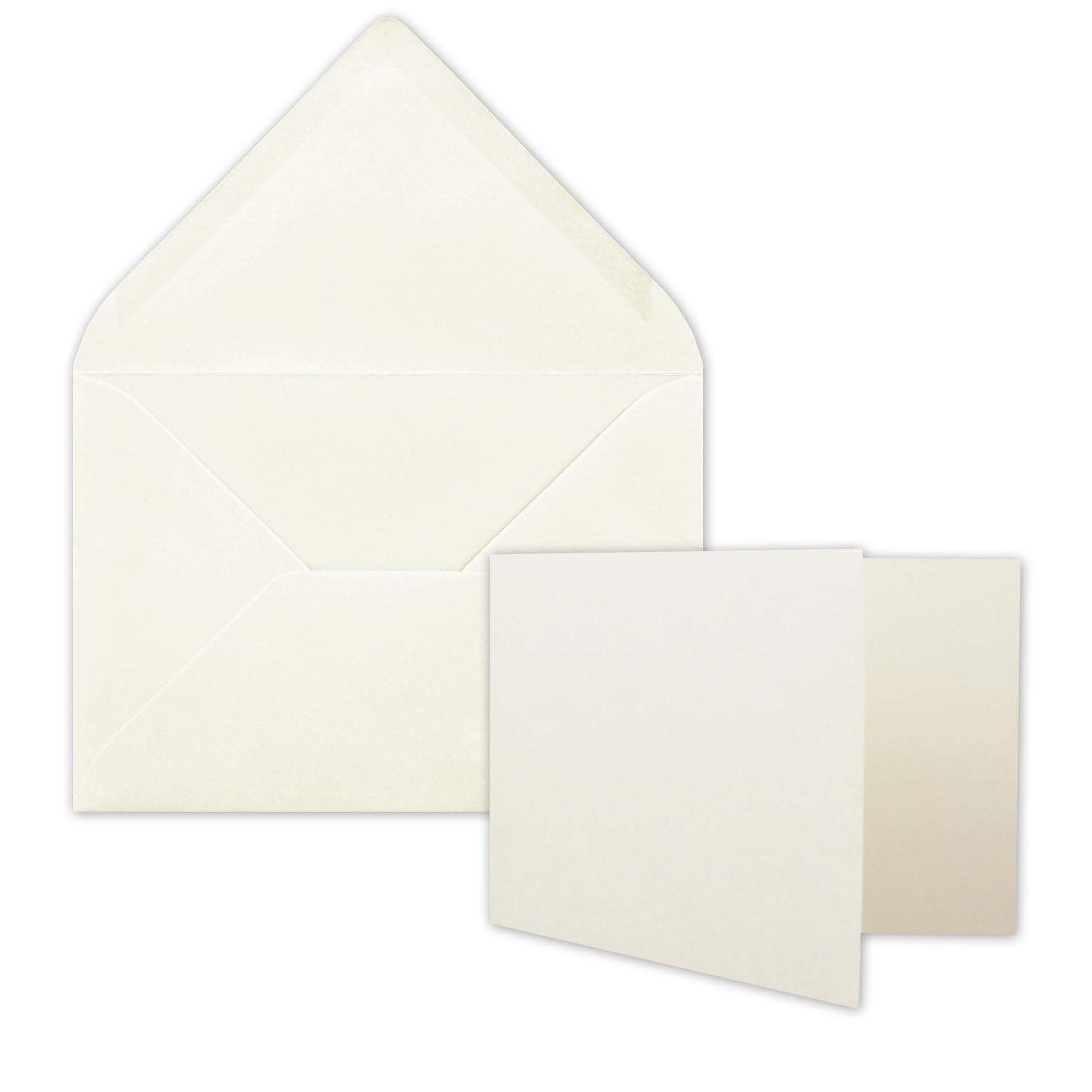 150 sztuk kartek z kopertami zestaw kartek składanych DIN A7 poziome 10,5 x 7,4 cm naturalna biel z kopertami C7 naturalna biel z naklejkami na mokro