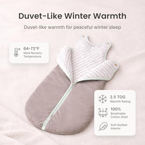 Image of Baby Deedee Sleep Nest Original - Baby Sleep Sack 2.5 TOG 6-18 Months, Winter Sleeping Bag with Soft Cotton & Patented Shoulder Snaps, Wearable Blanket for Boy Girl Infant Toddler, Khaki