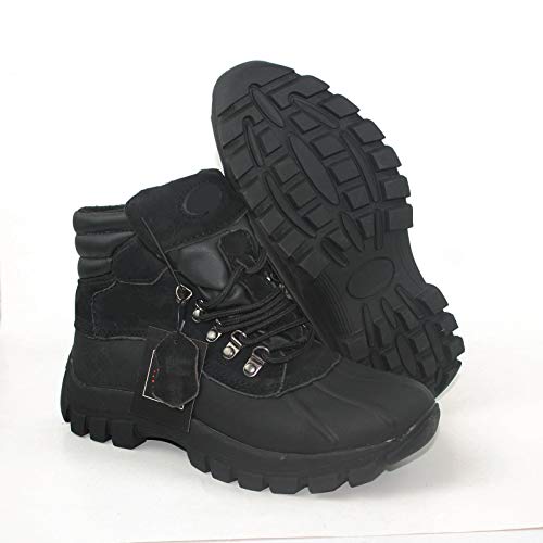 KS Men 0705 Black Winter Snow Boots Shoes Leather Waterproof2
