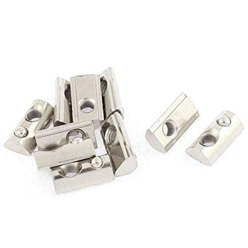 Aluminum Profiles Roll-In Spring T-Nut Half Round Nut 40 series M5 - Pack of 10