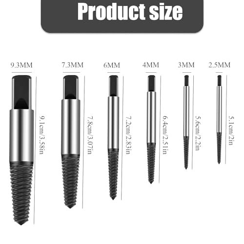 OMIGA 6 Stück Schraubenausdreher Set Schraubenausdreher Profi Linksausdreher Set Kohlenstoffstahlmaterial Zum Entfernen BeschäDigter Schrauben Rohre