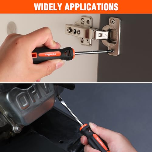 ValueMax 6-Piece Magnetic Screwdriver Set, 3 Phillips and 3 Flat Tip Screwdrivers, Non-slip Handle Screw Driver Set Kit - Image 7