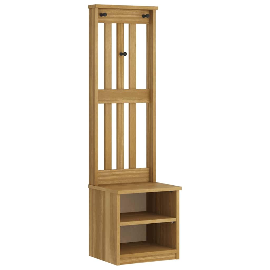 Wieszak na ubrania SANDNES z litego drewna sosnowego 45x40x159,5 cm z 3