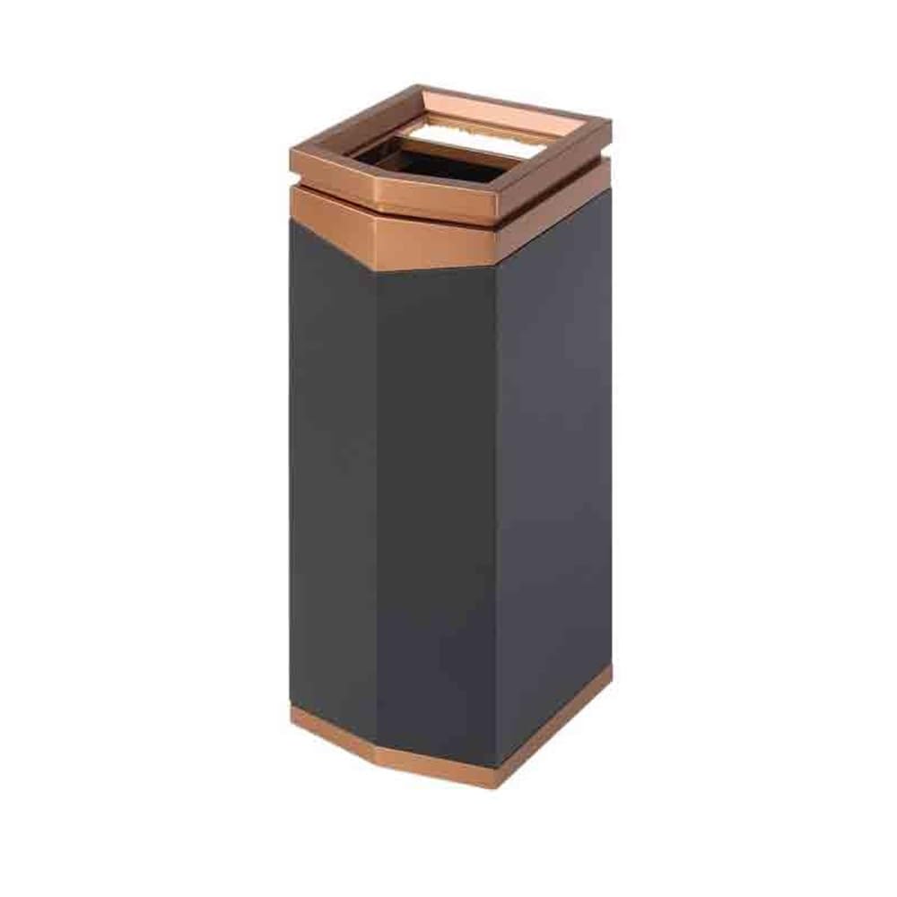 Stand ashtray Geometric Corridor Aisle Hotel Club Ashtray Column Hall Outdoor Trash can Lobby Vertical Stainless Steel Black Pillar