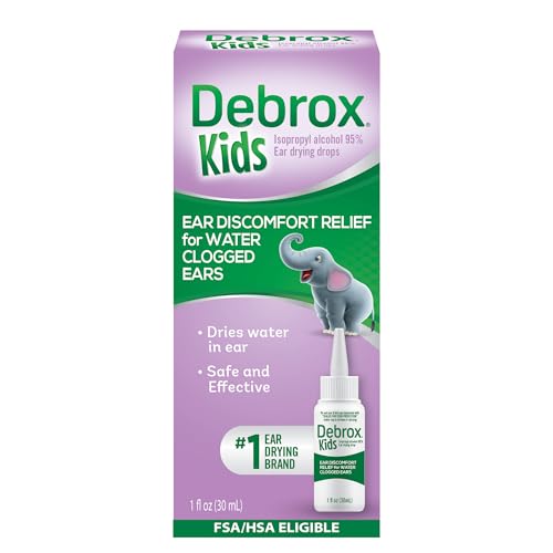 Debrox Kids Drying Drops Kids Ear Drops for Clogged Ears Ear Discomfort Relief for Water Activities 1oz Bottle