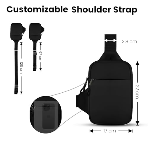 Generic Lightweight Waterproof Sling Bag with Adjustable Strap for Men and Women, Dual Pocket for Travel, Running, Hiking, and Everyday Use4