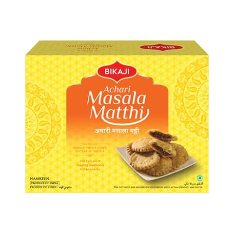 Bikaji Achari Masala Matthi Snack 400 G (Pack of 1) - Achari Centre Filling Anytime Namkeen - Traditional Indian Savoury Crunchy, Crispy Snack Cover