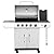 Royal Gourmet SG5002 5-Burner Propane Gas Grill with Sear Burner & Side Burner, Stainless Steel Cabinet Style Gas Grill with 61,000 BTUs Output for Outdoor Patio Garden Backyard Cooking, Silver