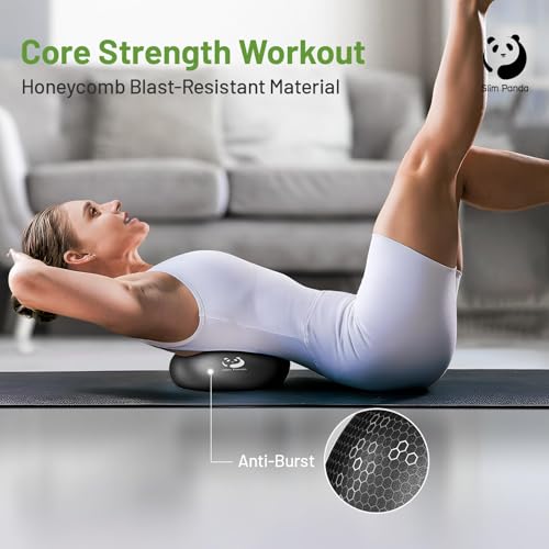Slim Panda Gymnastiekbal, klein, 23-25 cm, pilatesbal met pomp, zachte yogabal voor senioren, therapie, thuis, fitness, balanstraining, lekvrije luchtsproeier - Afbeelding 6