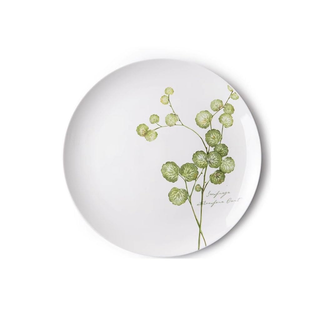 Platos Para Comer Plato de cena con patrón de planta fresca, plato de cena occidental for el hogar, plato de carne, plato de cena, plato de fruta, vajilla Plato De Cerámica Para La Cena