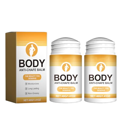hommova 2-Pack Anti-Chafe Stick for Thighs & Sports Friction-Reducing Balm with Shea Butter Coconut Oil and Beeswax for Chub Rub Comfort and Skin Protection