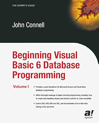 Beginning Visual Basic 6 Database Programming : Connell MD Frcp Fmedsci ...