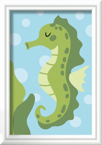 Ravensburger CreArt 23950 - Fröhliches Seepferdchen - Malen nach Zahlen für Kinder ab 7 Jahre, Malset mit Rahmen, Pinsel und Acrylfarben, Geschenk für Mädchen und Jungen