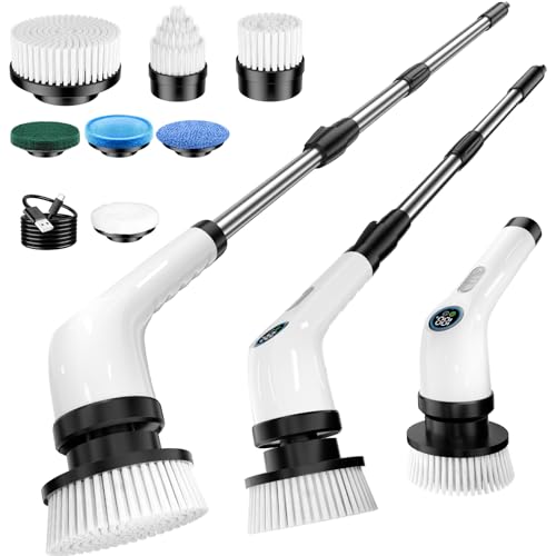 Electric Spin Scrubber Upgraded Battery with Extra-Long Runtime, IPX7 Waterproof