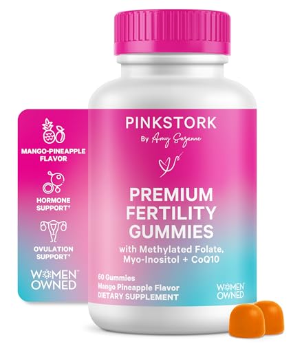 Pink Stork Premium Fertility Gummies | Fertility Supplements for Women with CoQ10, Myo-Inositol + Prenatal Vitamins | Conception Support | Hormone Balance for Women, Ovarian Care - 60 Gummies