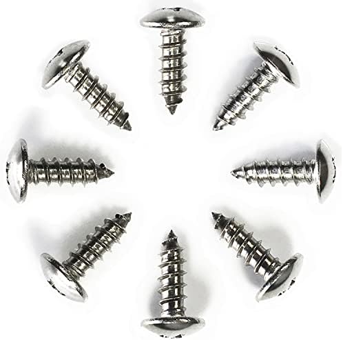 Prime Ave Stainless Steel License Plate Screws Compatible/Replacement for Buick Cadillac Chevrolet GMC (Pack of 8)