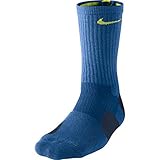 Nike Elite Crew 472 L Blue with lime green accent. sizes 8-12 large