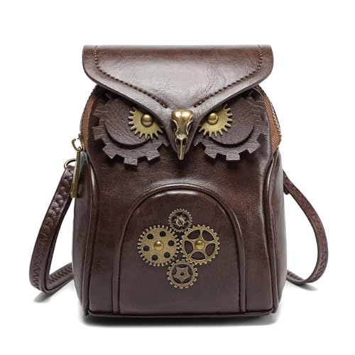 Sac à bandoulière médiéval Morain en cuir PU, l'élégance vintage d'un design hibou créatif