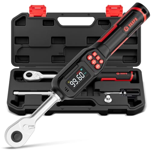 VANPO Digital Torque Wrench 3/8-Inch,1.5-99.6 Ft-Lb/2-135 Nm, Electronic Torque Wrench