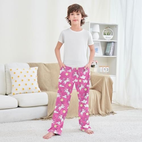Boys' Pants Cute Unicorn Cat Balloon Long Bottoms Jogger Pants Elastic Waist Trousers with Pockets S-XL3