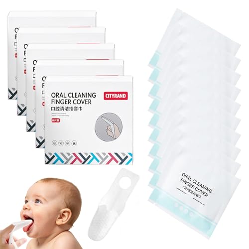 Oral Finger Dental Wipes for Babies 50 Pcs Baby Mouth Cleaner Newborn 0-12 Months Baby Tongue Cleaner Newborn Tongue and Teeth Care