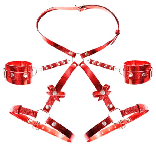 Nœud papillon en cuir rouge pré-noué pour un style sans effort