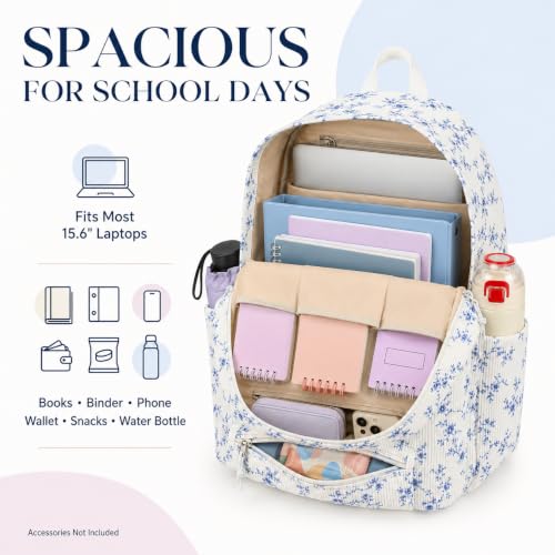 Image of BTOOP School Backpack for Teens Large Cute Bookbag Lightweight 15.6 inch Laptop Bag for Girls Women Casual High School College