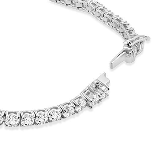 Pompeii Certified 9 Ct Natural Diamond Tennis Bracelet 14k White Gold 7"2