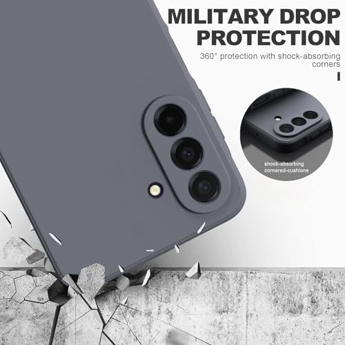 Image of DIZORO Microfiber Candy Case for Samsung A26 5G Smooth Touch Cushion Liquid Soft Silicone Gel Rubber Phone Cases Non-Slip Full Body Protective Shockproof Back Cover (Space Grey)
