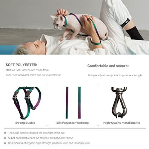 Kitten Harness Cat Harness And Leash Escape Proof Adjustable Size H-Type Cat Harness For Large Small Cats Lightweight Soft Walking Travel Petsafe Harness（Random Color） #TOP2