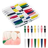 Acellegic 50 Pcs Reusable Toothpicks Plastic Toothpicks Travel Tooth Picks for Teeth Cleaning Flossing Alternative, Portable and Travel-Ready, Picks for Oral Hygiene
