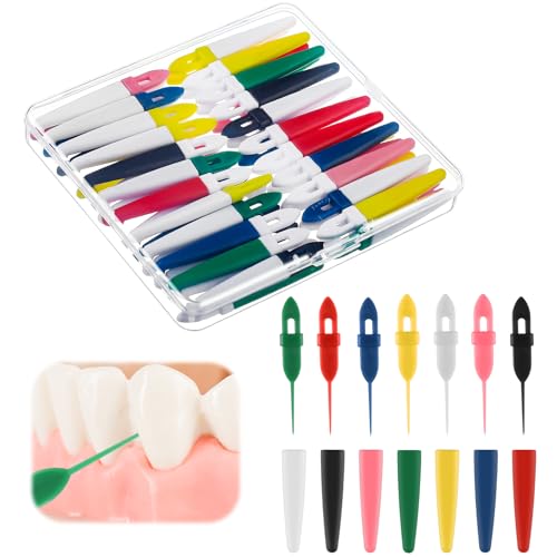Acellegic 50 Pcs Reusable Toothpicks Plastic Toothpicks Travel Tooth Picks for Teeth Cleaning Flossing Alternative Portable and Travel-Ready Picks for Oral Hygiene
