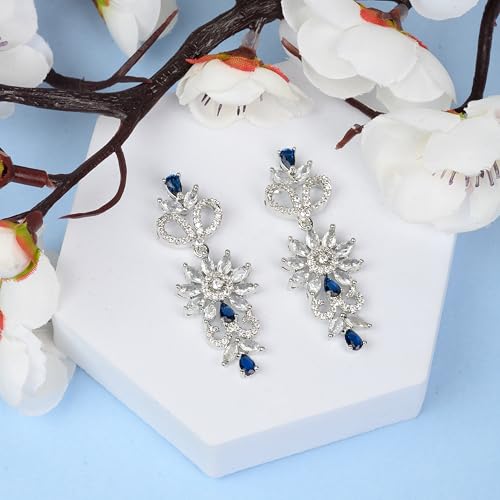Image of Alloy White Plated American Diamond Necklace Set for Women and Girls with Matching Earrings, S Hook Closure Necklace and Push Plug Earrings for Traditional Outfit