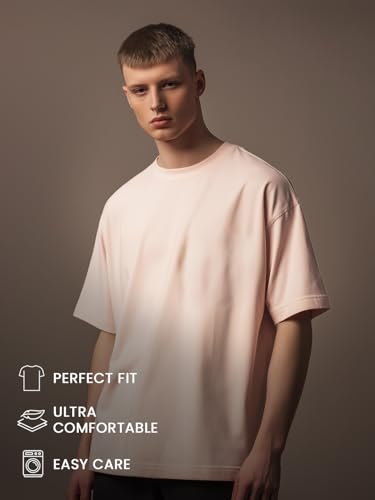 Image of Nobero Men's Oversized Graphic T-Shirt for Men | Soft Cotton | Drop Shoulder Relaxed Fit | Printed Casual Tshirt for Men
