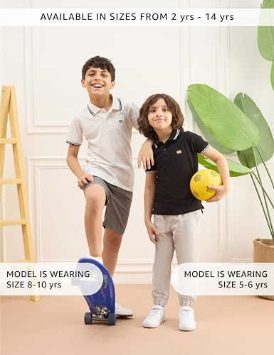 Image of Amazon Brand - Symbol Boys Cotton Rich Solid Polo Tshirt | Collar Tshirts | Half Sleeves | Plain-Regular Fit