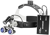 uhyOHF Headband Magnifier, Handheld Digital Magnifier, Surgical Binocular Loupes Leather Headband with 3W LED Headlight Lamp Helmet Dental Surgical Loupe Operation Medical Enlarger Clinical(3.5X